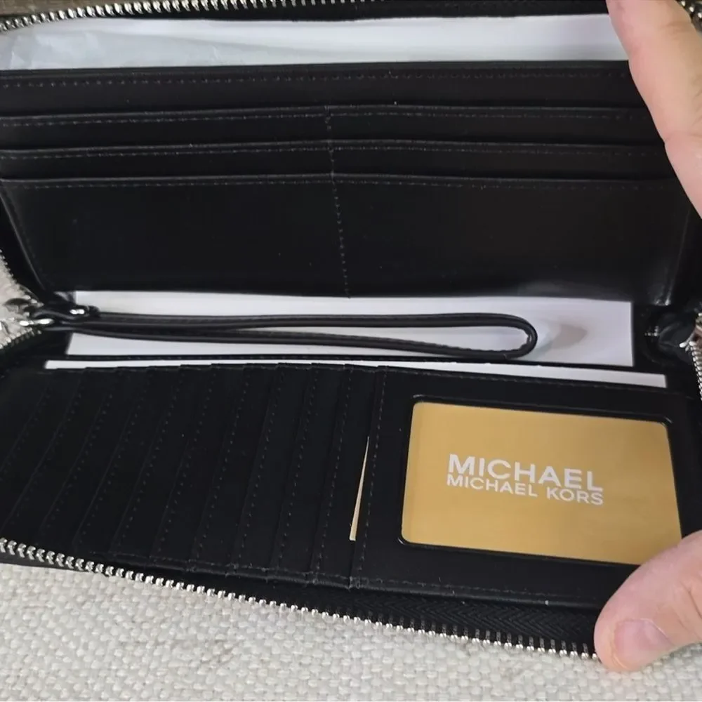 Michael Kors Jet Set Travel Zebra Print Calf Hair Continental Wallet